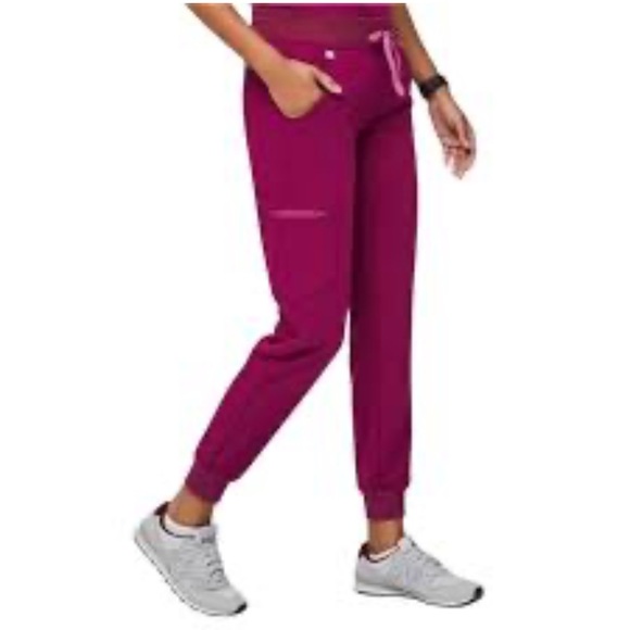 Figs Pants - Figs Women's Zamora Jogger Scrub Pants Burgundy Sz S